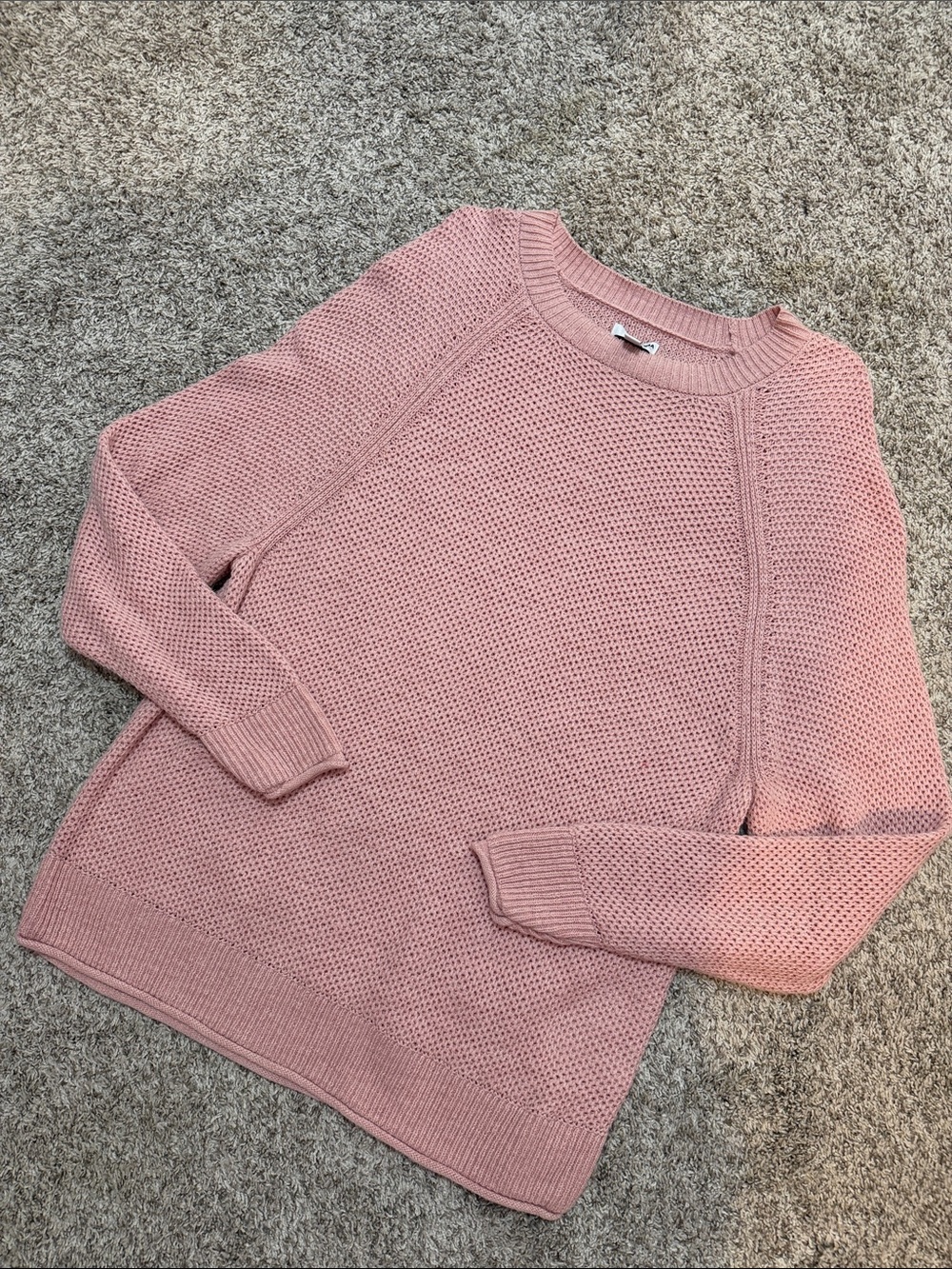 Sonoma Goods for life Women’s textured Knit Crewneck Sweater Dusty Pink-Size XXL